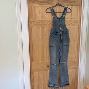 Arizona Jean Co. Denim Overall Jumpsuit in Faded Blue
